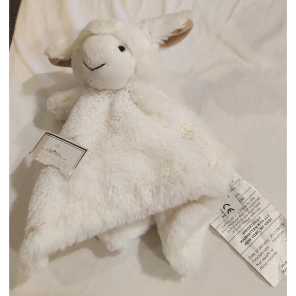 Manhattan Kids White Lamb Sheep Baby Security Blanket Lovey Plush 13" NOS - Picture 3 of 7